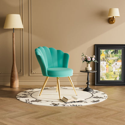 Velvet Mid-Century Accent Chair, Gold (view 58)