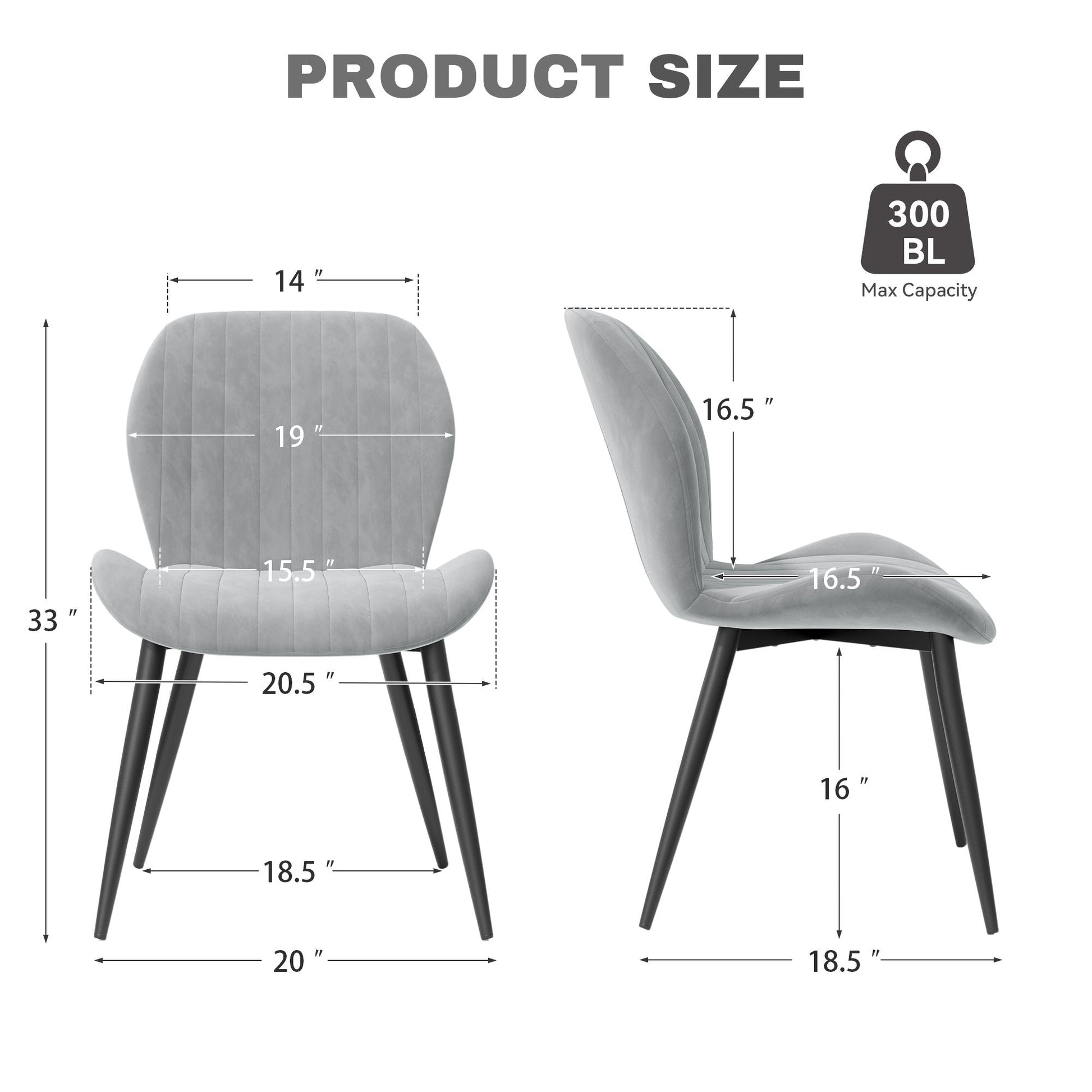 Velvet Mid-Century Dining Chairs, Set of 2, 20" Wide (view 25)