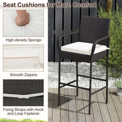 Rattan Swivel Bar Stools, Set of 2, Set of 2 (view 13)