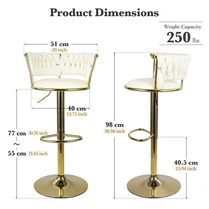 Velvet Swivel Bar Stools, Set of 2, 18" Wide (view 34)