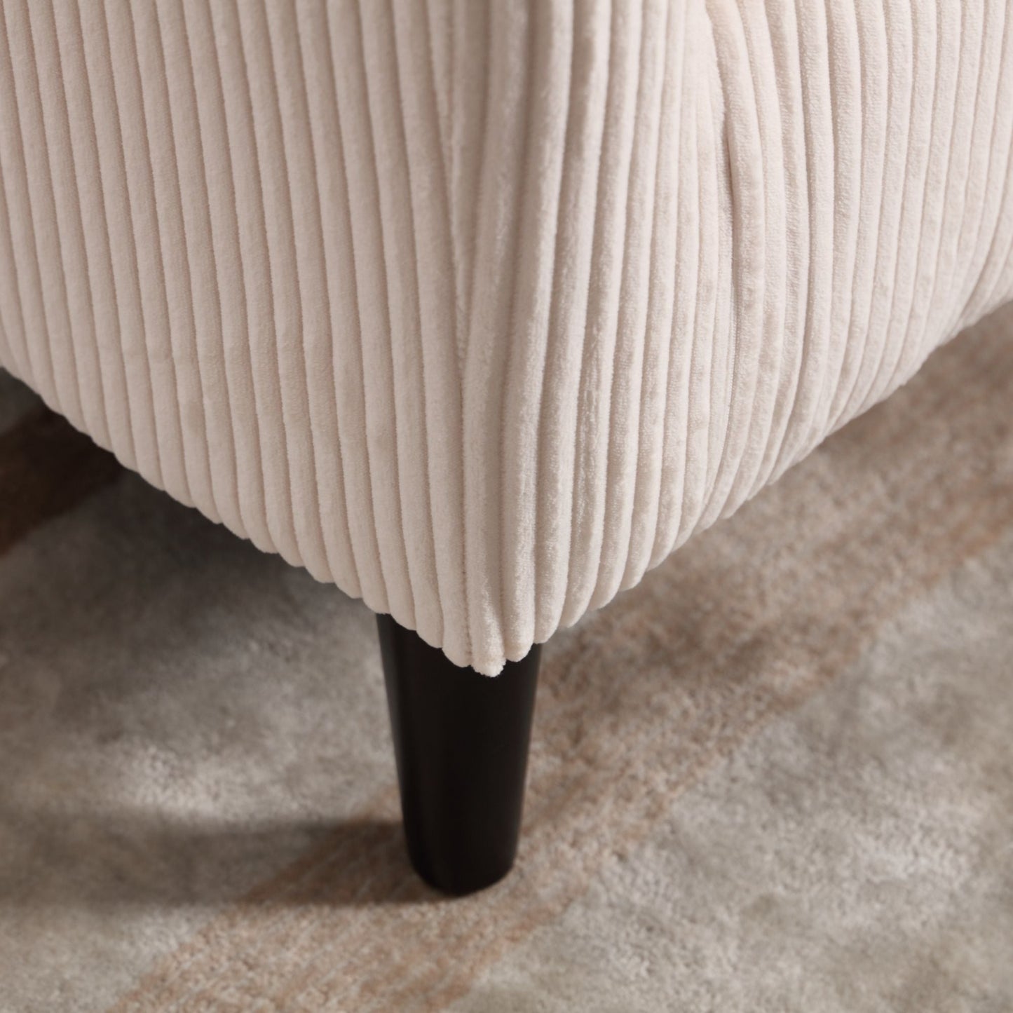 Upholstered 3-Seat Mid-Century Sofa, Beige (view 16)