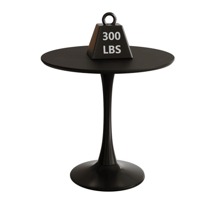 Wood Mid-Century Coffee Table, Black, Round (view 9)