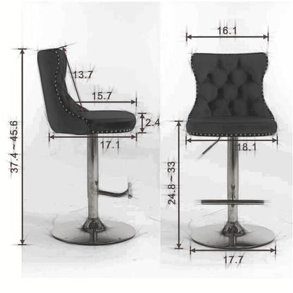 Black Velvet Swivel Bar Stools, Gold Base, Set of 2 (view 8)