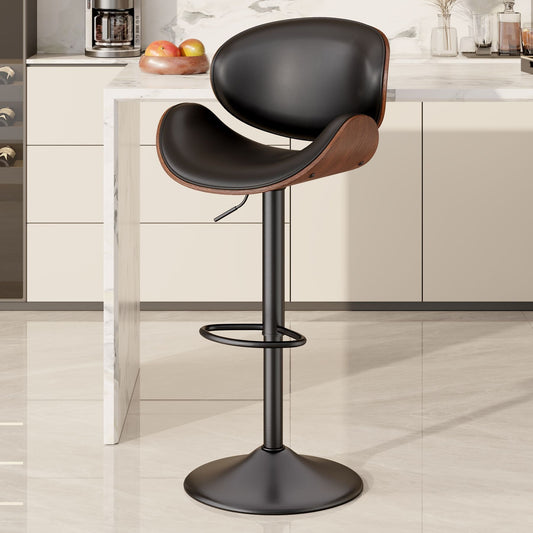 PU Leather Swivel Bar Stools, Set of 1, 18" Wide
