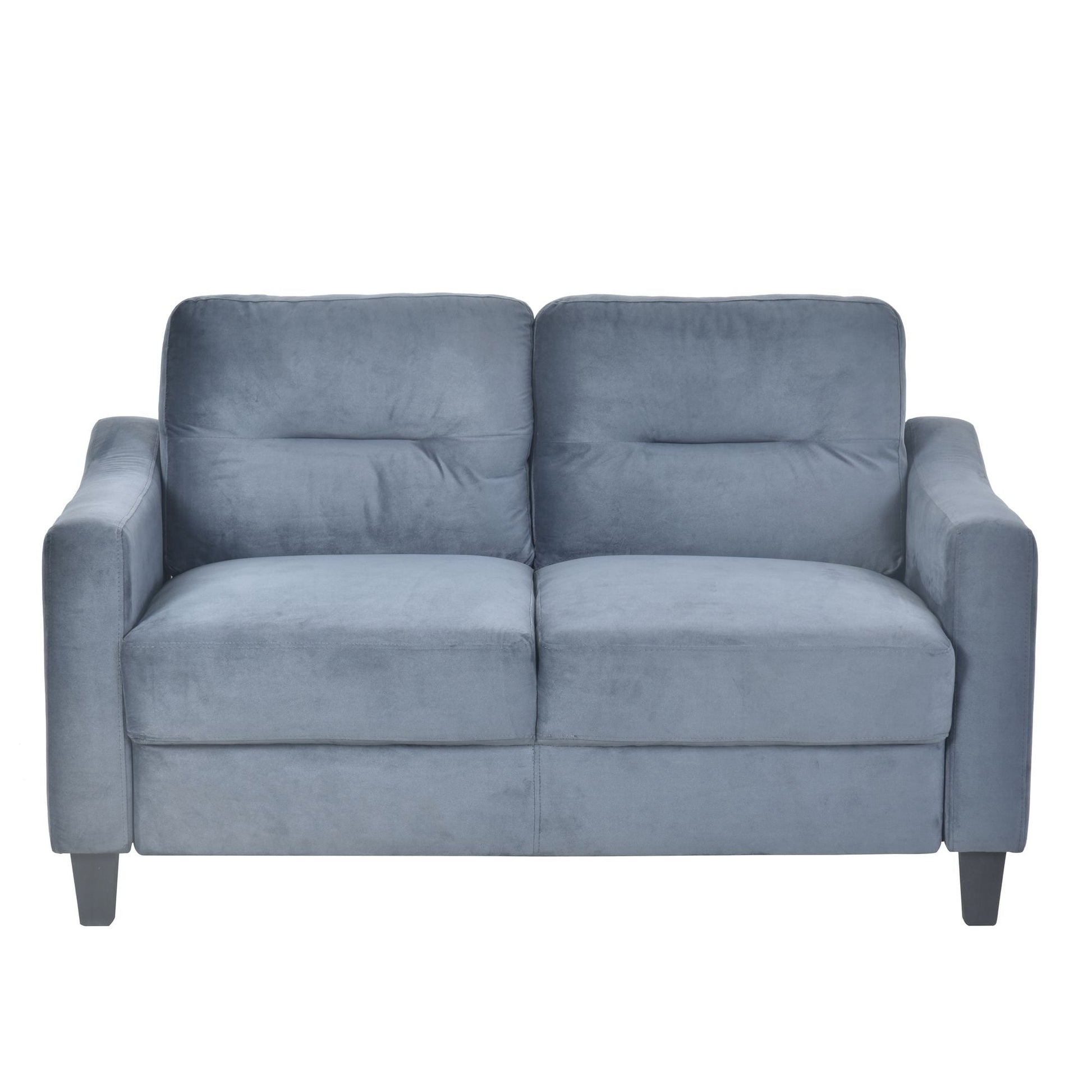Solid Wood Mid-Century Sectional Sofa, Gray, 34" Tall (view 3)