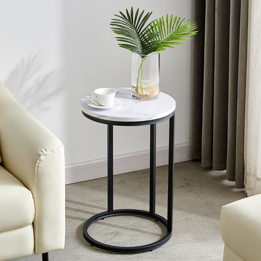 Mid-Century End Table, Black, 22" Wide