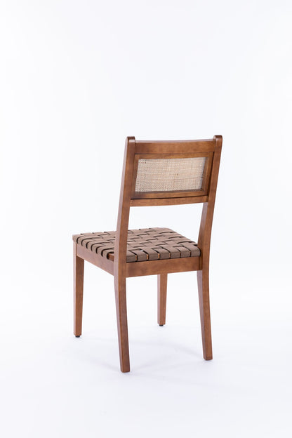 Leather Mid-Century Dining Chairs, Set of 2, Brown, 20" Wide (view 8)