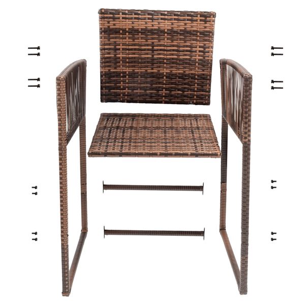 Rattan Swivel Bar Stools, Brown (view 3)