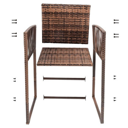 Rattan Swivel Bar Stools, Brown (view 3)