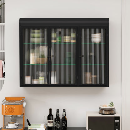 Metal Mid-Century Cabinet, Black, 36" Wide (view 3)