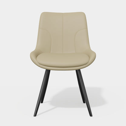 Leather Mid-Century Dining Chairs, Set of 2, Black (view 35)