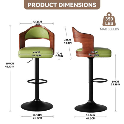 Faux Leather Swivel Bar Stools, Set of 2, PU Leather (view 47)