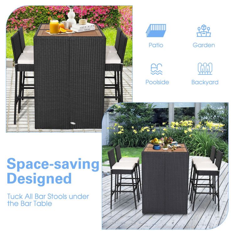 5 Pieces Patio Acacia Wood Dining Set (view 2)