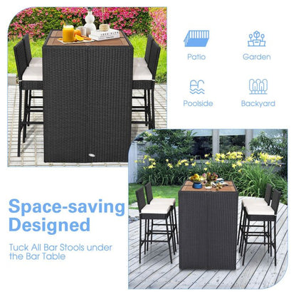5 Pieces Patio Acacia Wood Dining Set (view 2)