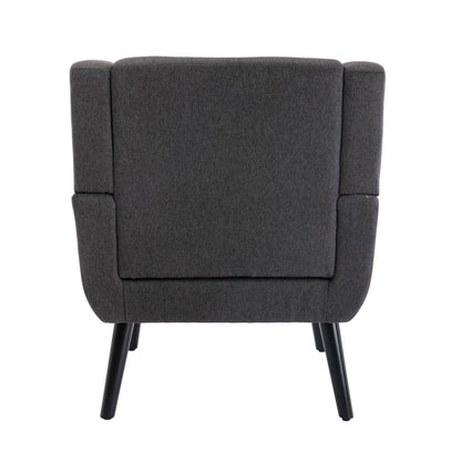 Linen Mid-Century Accent Chair, Black (view 24)