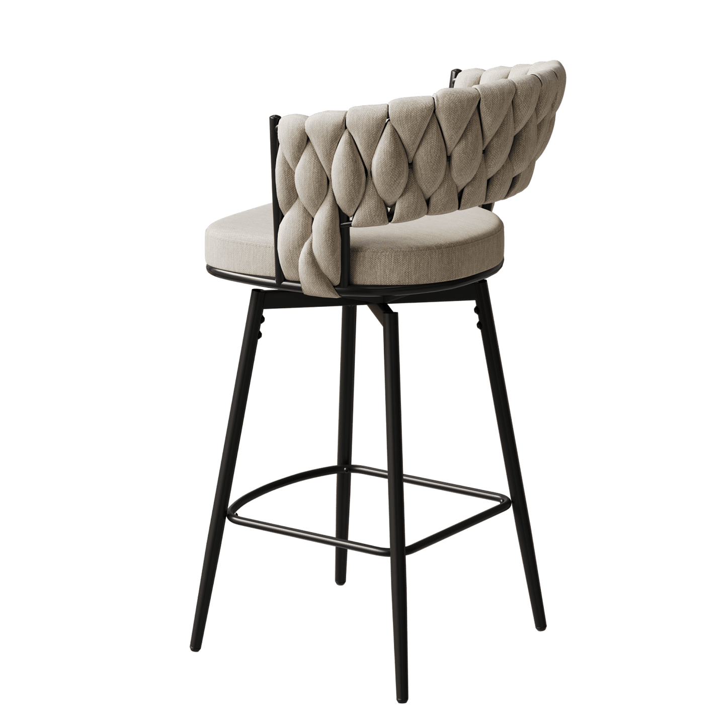360° Swivel Bar Chairs, Cushioned, Metal Legs, 2pcs (view 10)
