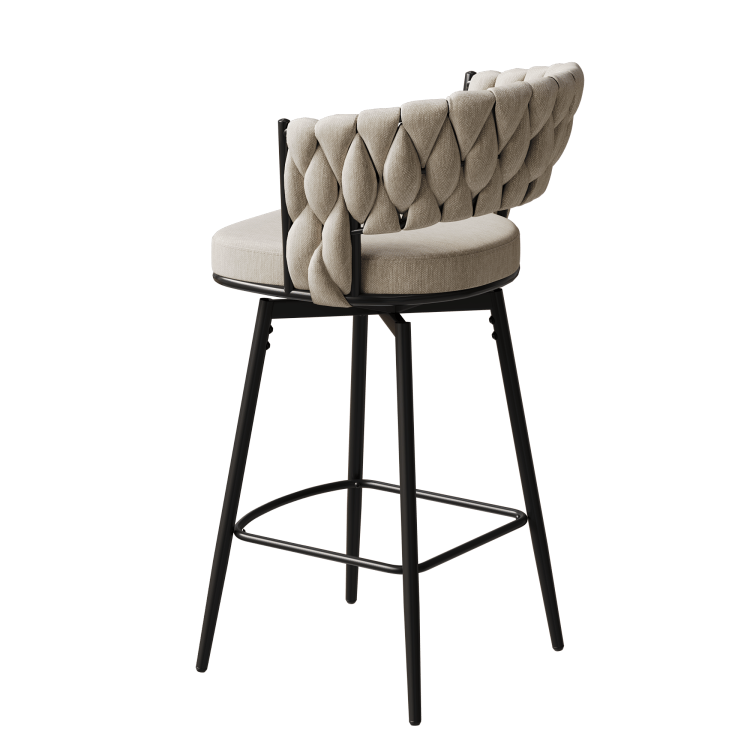 360° Swivel Bar Chairs, Cushioned, Metal Legs, 2pcs (view 10)