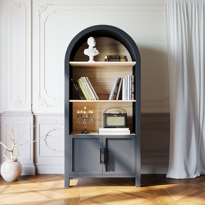 Solid Wood Mid-Century Cabinet, Black (view 2)