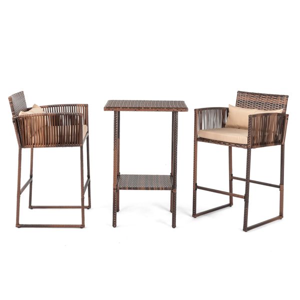 Rattan Swivel Bar Stools, Brown (view 18)
