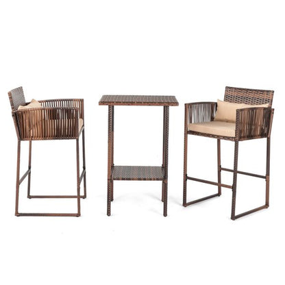 Rattan Swivel Bar Stools, Brown (view 18)