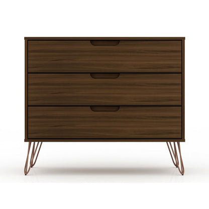 3-Drawer Mid-Century Dresser, Brown, 60" Wide (view 2)