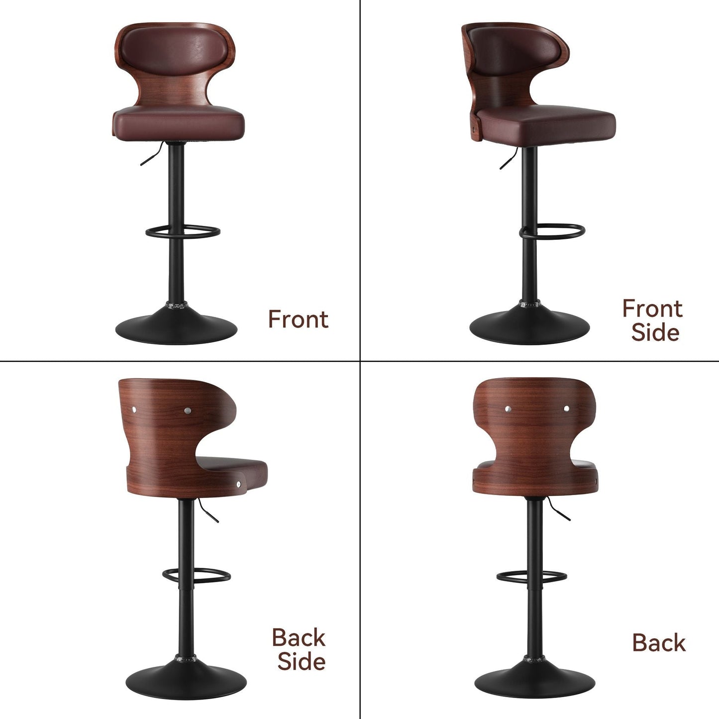 Faux Leather Swivel Bar Stools, Set of 2, 40" Tall (view 34)