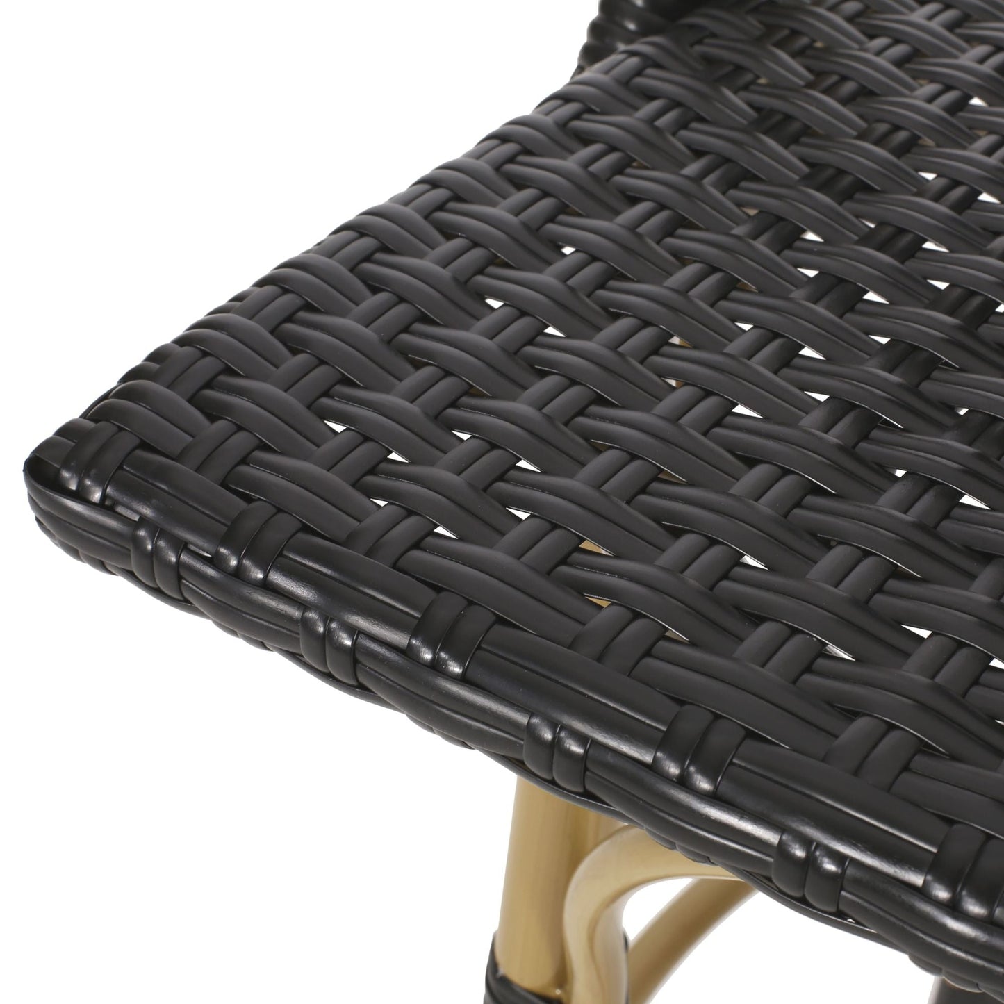 Rattan Swivel Bar Stools, Black, Set of 2, 19.75" Wide (view 13)