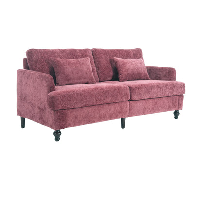 Chenille 2-Seat Mid-Century Sofa, Brown, 68.9" Wide (view 16)
