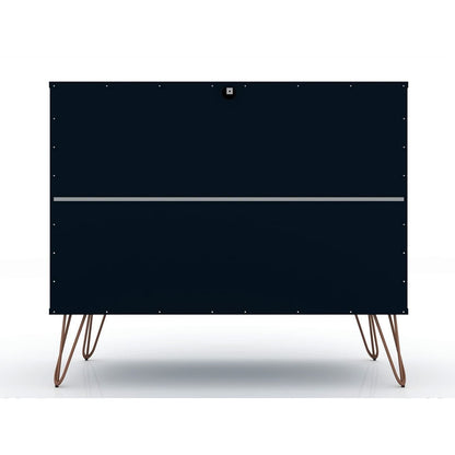 3-Drawer Mid-Century Dresser, Blue, 60" Wide (view 6)