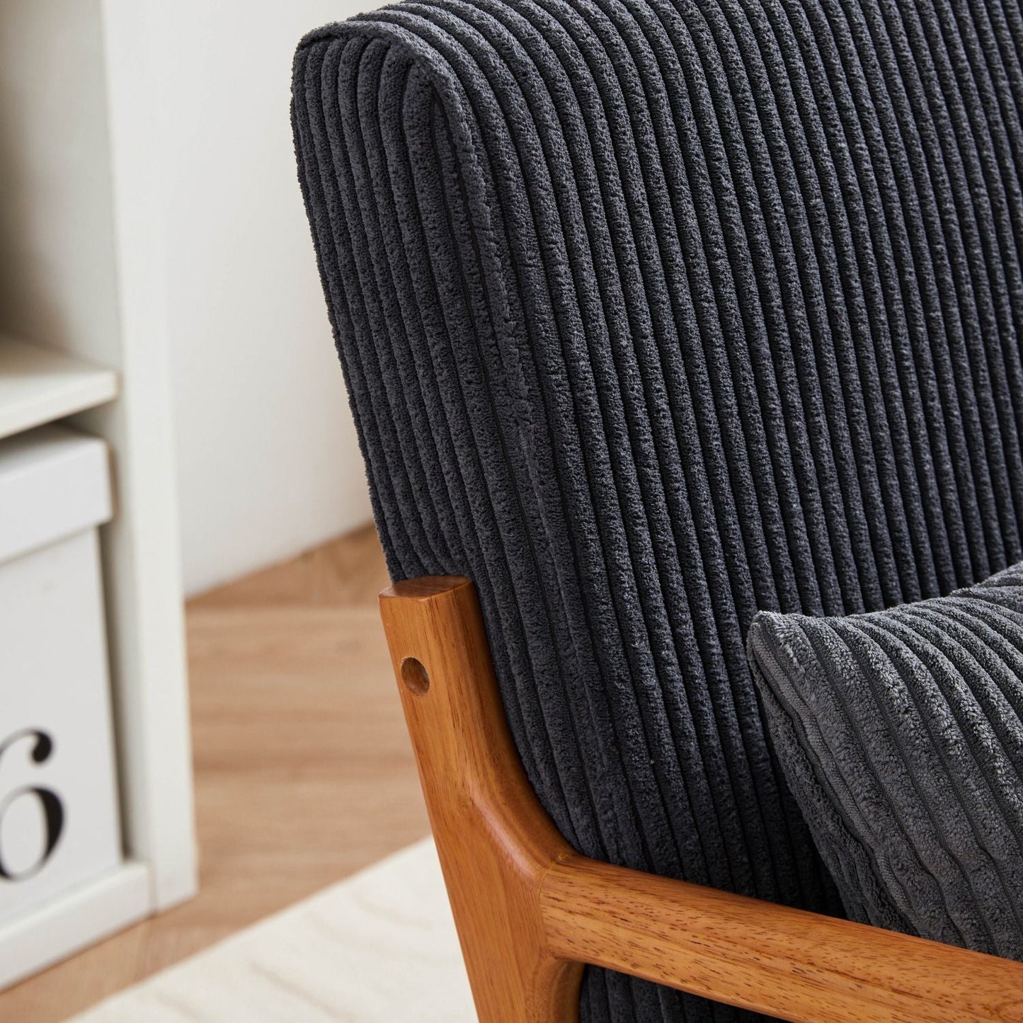 Upholstered Mid-Century Accent Chair, Dark Gray (view 10)