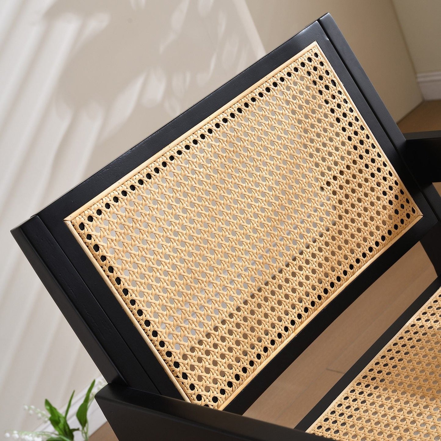 Rattan Mid-Century Accent Chair, Black (view 5)