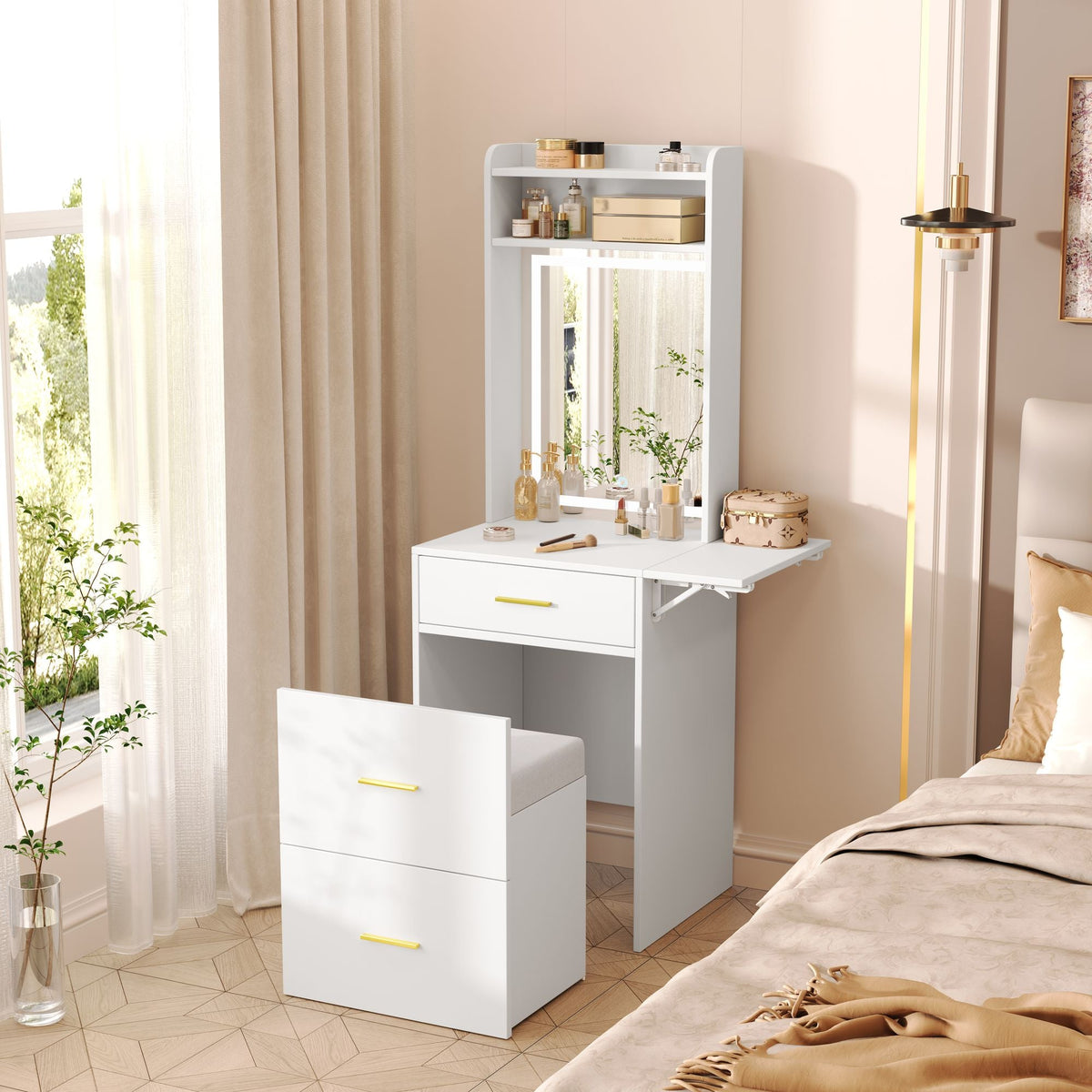 Mid-Century Vanity, White (Style 3) — Mid-Century Modern Furniture — main product image