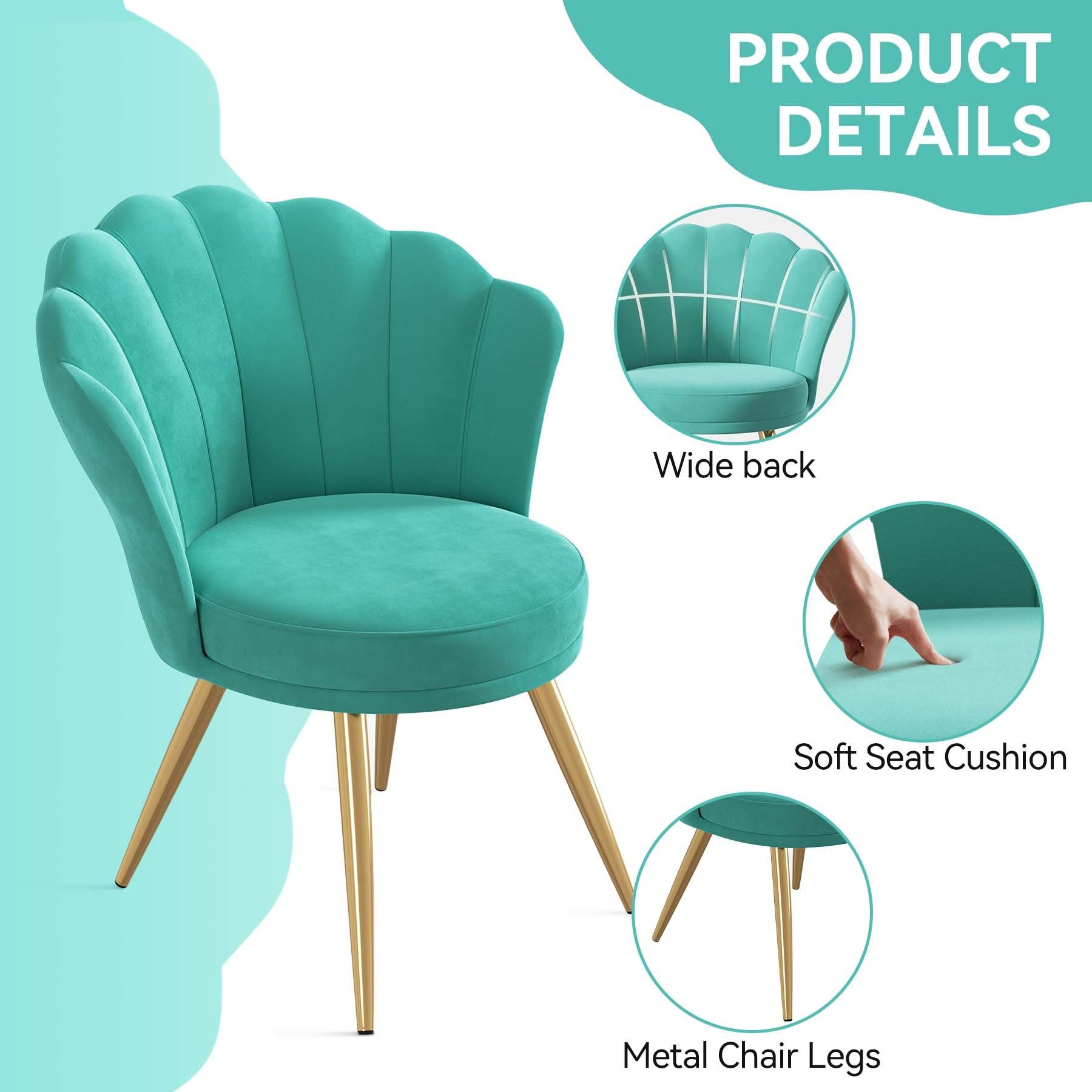 Velvet Mid-Century Accent Chair, Gold (view 60)
