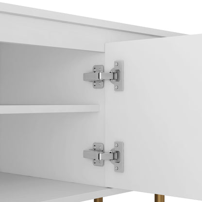 80" TV Mid-Century TV Stand, White, Fluted (view 16)