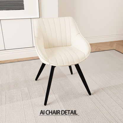 Leather Mid-Century Accent Chair, Black (view 39)