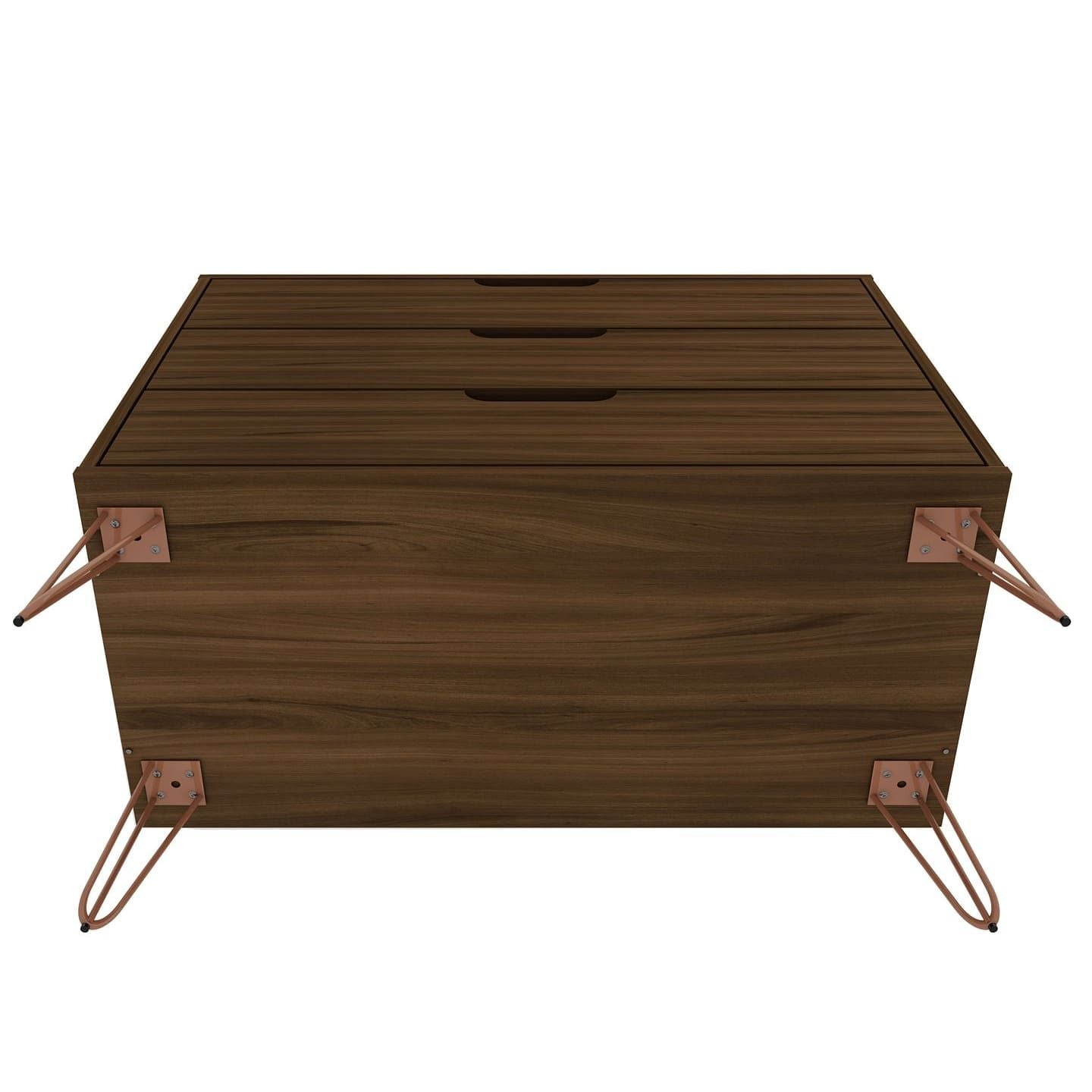 3-Drawer Mid-Century Dresser, Brown, 60" Wide (view 8)