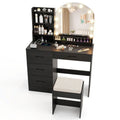 Makeup Vanity Desk Dressing Table and Stool Set with Mirror and Lights