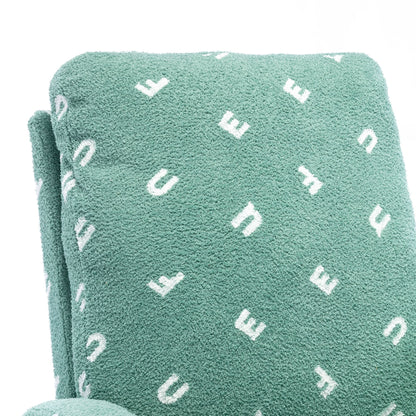 Boucle Mid-Century Rocking Chair, Green (view 10)
