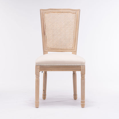 Linen Mid-Century Dining Chairs, Set of 2, White, 20" Wide (view 2)
