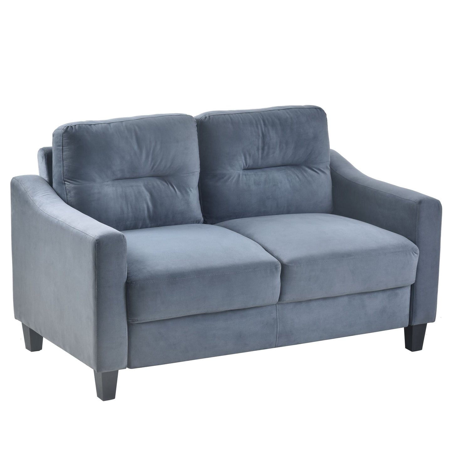 Solid Wood Mid-Century Sectional Sofa, Gray, 102" Wide (view 2)