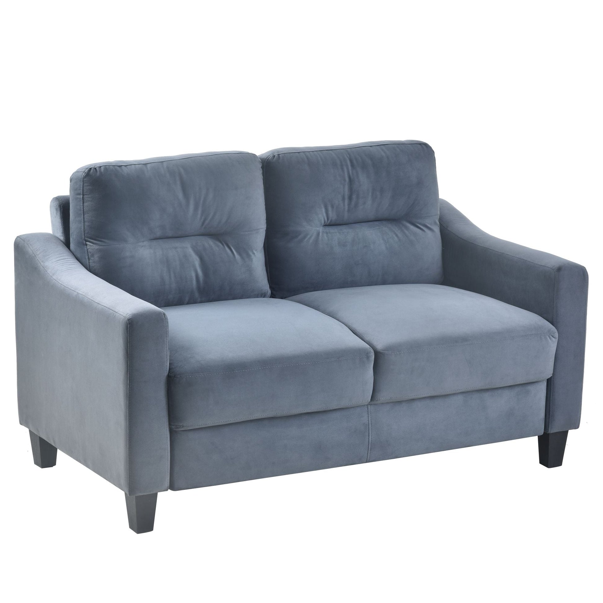 Solid Wood Mid-Century Sectional Sofa, Gray, 102" Wide (view 2)