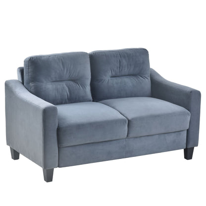 Solid Wood Mid-Century Sectional Sofa, Gray, 102" Wide (view 2)