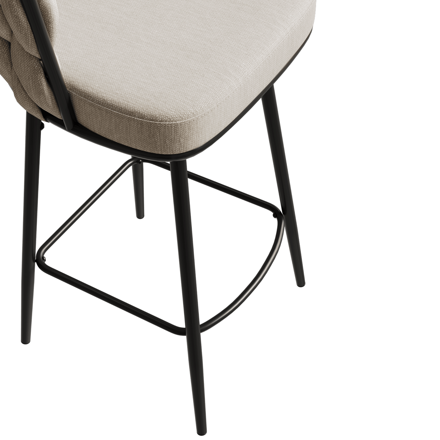 360-Degree Swivel Bar Chairs, Cushioned, Metal Legs, Set of 2 (view 12)