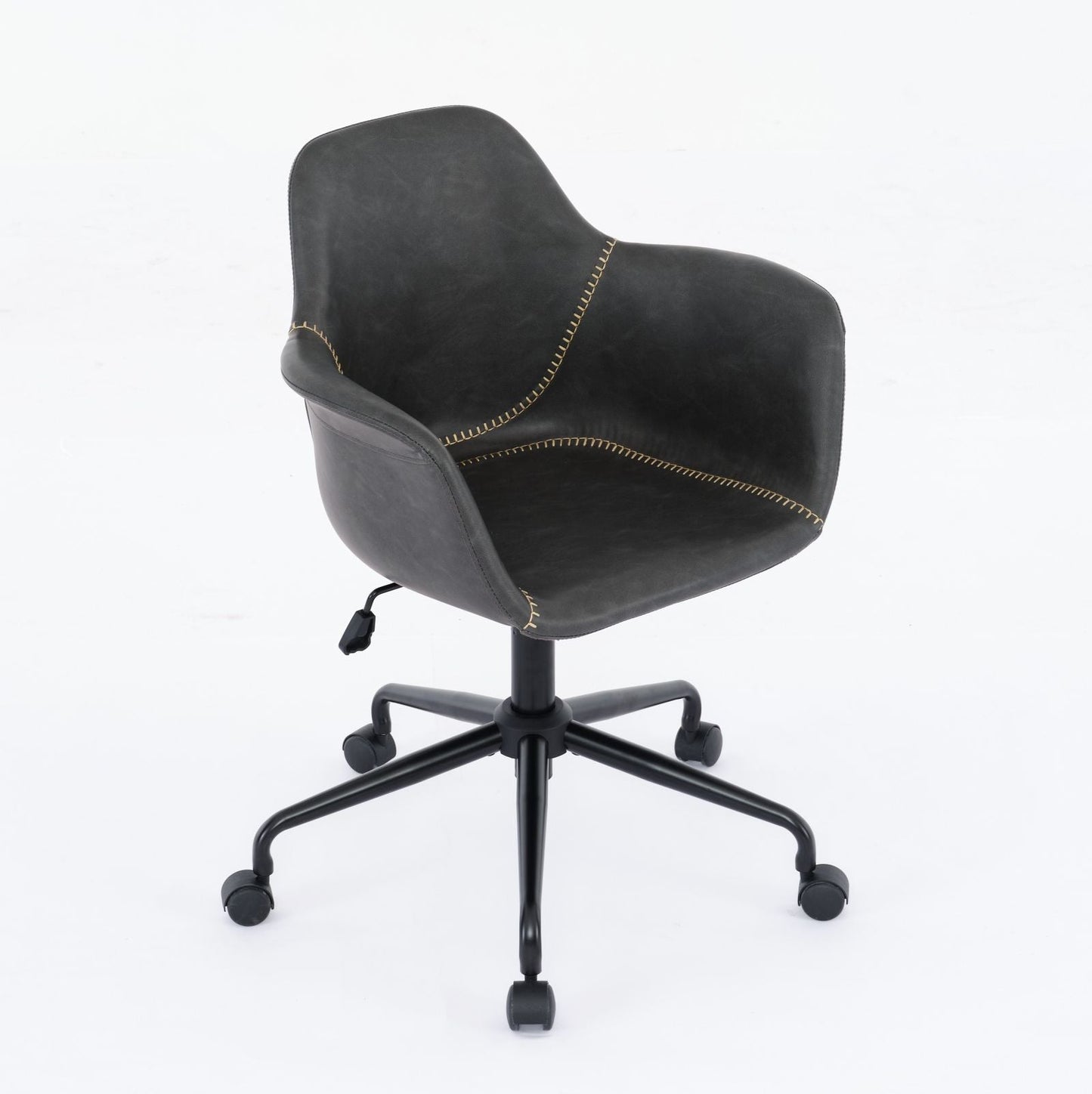 Faux Leather Mid-Century Accent Chair (view 8)