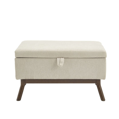 Solid Wood Mid-Century Coffee Table, Brown, with Storage (view 18)