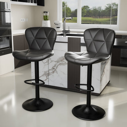 Faux Leather Swivel Bar Stools, Set of 2, Adjustable Height (view 8)