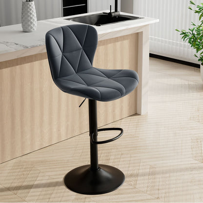 Faux Leather Swivel Bar Stools, Set of 2, Black (view 80)