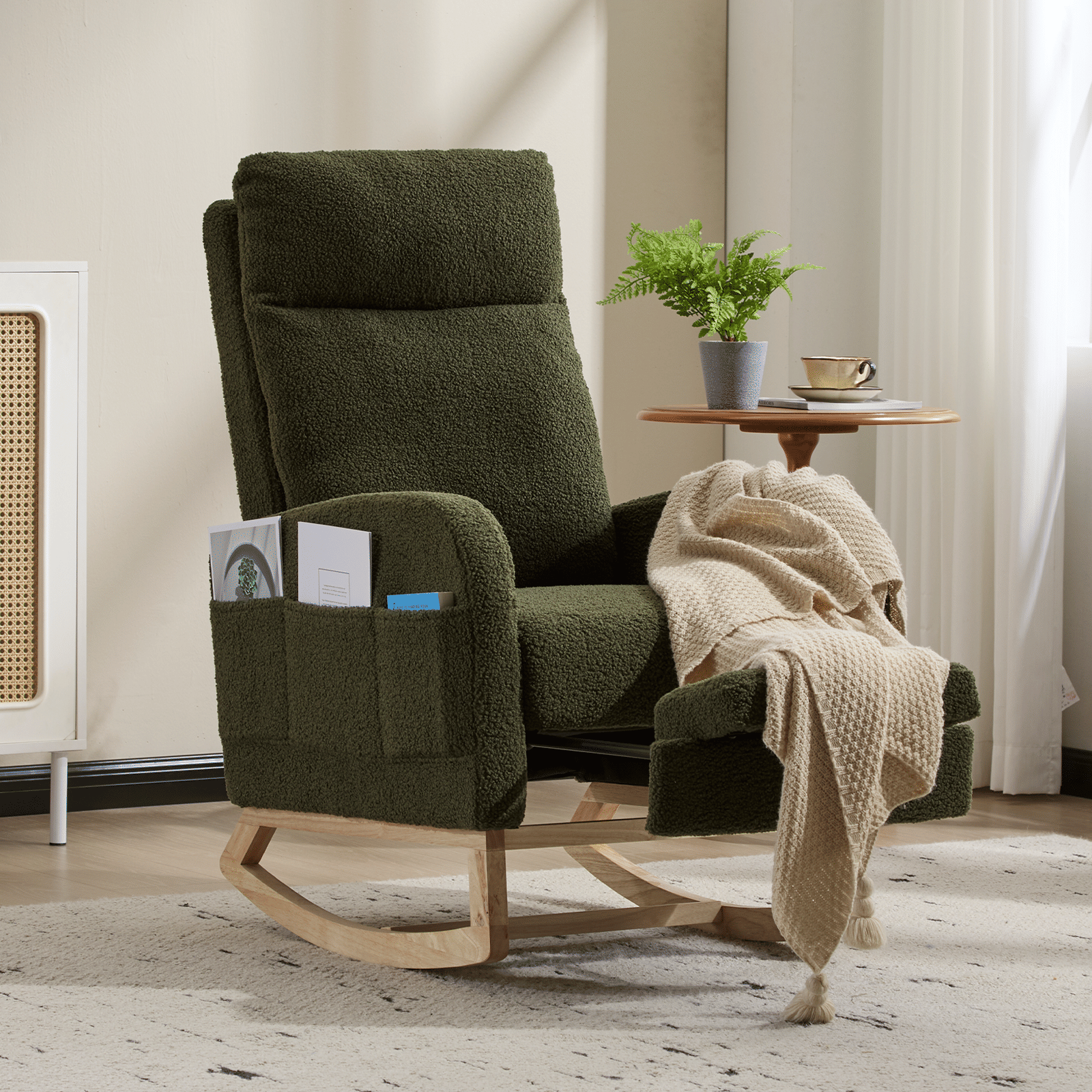 Wood Mid-Century Rocking Chair, WHITE (view 24)