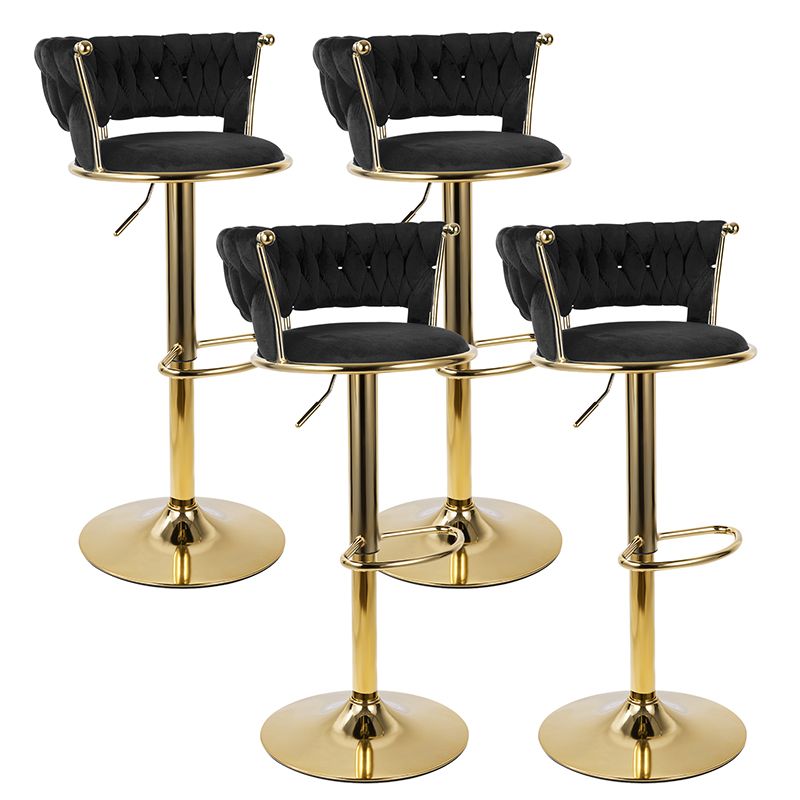Velvet Swivel Bar Stools, Set of 2, Gold (view 63)