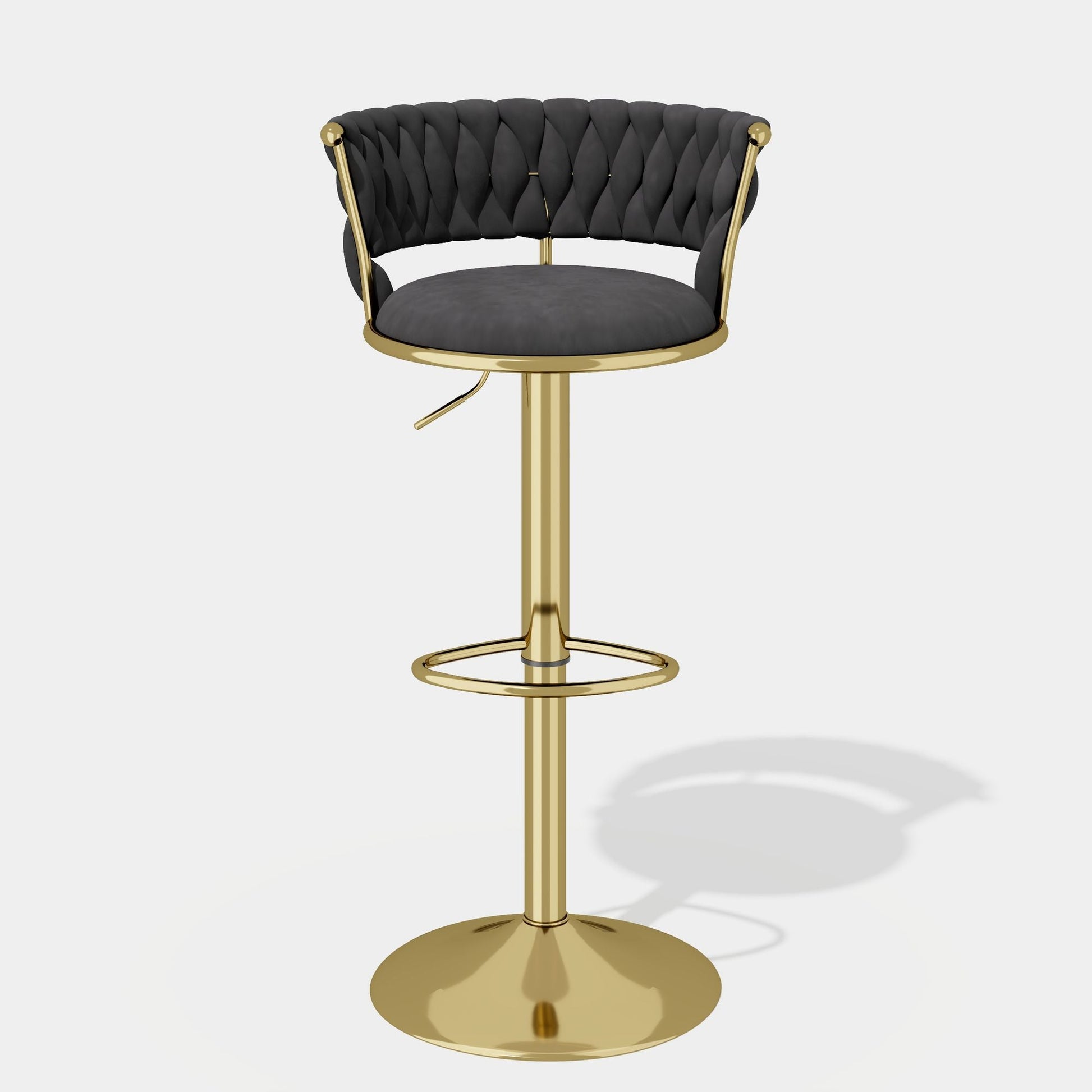 Velvet Swivel Bar Stools, Set of 2, Gold (view 67)